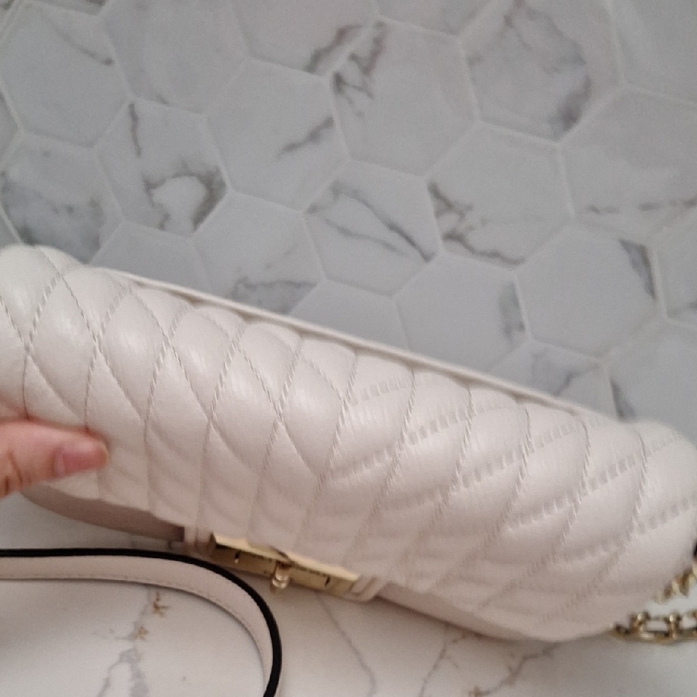 Karl Lagerfeld Paris Agyness Quilted Leather Crossbody Bag Purse - Picture 13 of 16